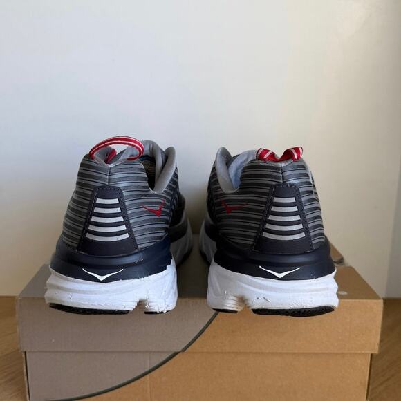 Hoka One One Bondi 6 Grey/Red Men Running Sneakers- SZ 14